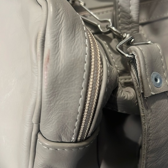 Vintage Putty Small Leather Duffle Bag Crossbody Strap Mexico Puppy Carrier - Picture 13 of 16